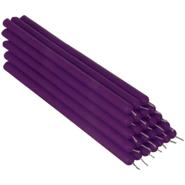 NKlaus 25 x violeta bišu vaska 21 cm galda sveces 