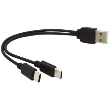 Kabel USB PremiumCord USB-A - USB-C 0.15 m Czarny 