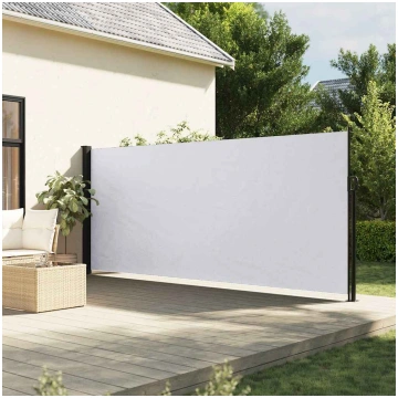Izvelkama sānu markīze, balta, 160x600 cm