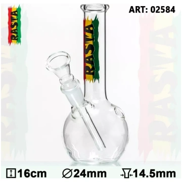 Stikla bongs "Rasta Flag" 16 cm - Ūdenspīpes - Vīr