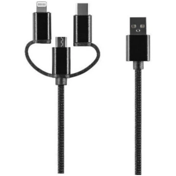Setty 3in1 kabelis USB - Lightning + USB-C + micro