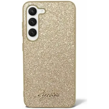 Guess Glitter Script cietais vāciņš Samsung Galaxy