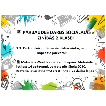 2.3 Tēma Kādi noteikumi ir sabiedriskās vietās 2.k