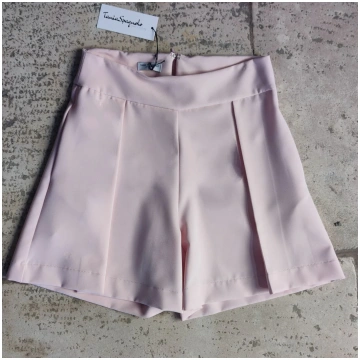 SHORTS SVASATO CON PIEGA - rosa pastello / S