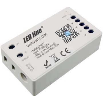 LED controller, 12-24V, 4x4A, one color, DIM, Wi-F