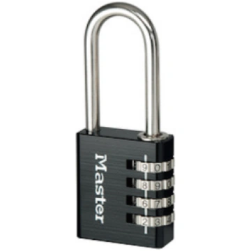 7640EURDBLKLH | Aluminium padlock - 4 dials - blac