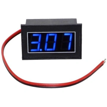 Voltmetrs korpusā, zils LED DC 4-30V