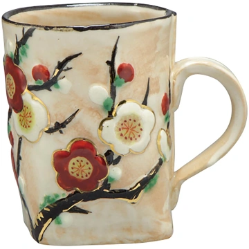 Kyoto ware/Kiyomizu ware mug, approximately 250ml 