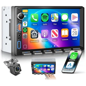 7 collu auto radio 2 DIN ar bezvadu Carplay Androi