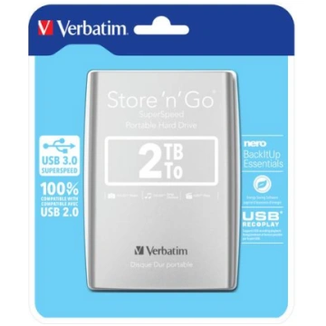 Verbatim 8.9cm (2.5") 2TB USB 3.0 Store"n Go Silve