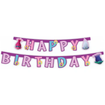 Banner "Trolls" - Happy Birthday PartyPostcard