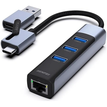 BENFEI Ethernet adapteris ar 3 x USB 3.0, USB Type