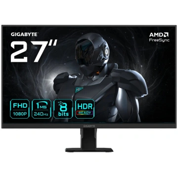 27" GIGABYTE GS27F2 FHD monitors — 1920x1080, 240 