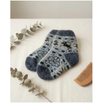 Bērnu merīnovilnas zeķes BLUE DEER