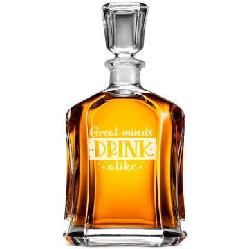Degvīna Karafe ar Uzrakstu - "Great Minds Drink Al