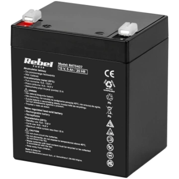 Akumulators Rebeltec, 12 V, 5 Ah, 10 A