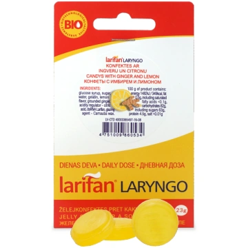 Larifan LARYNGO ar ingveru un citronu garšu