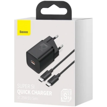 Baseus Super Si Quick Charger 1C 25W EU Sets Black