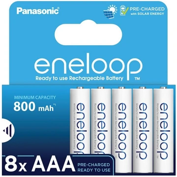 Panasonic - 8 gab. Uzlādējama baterija AAA Eneloop