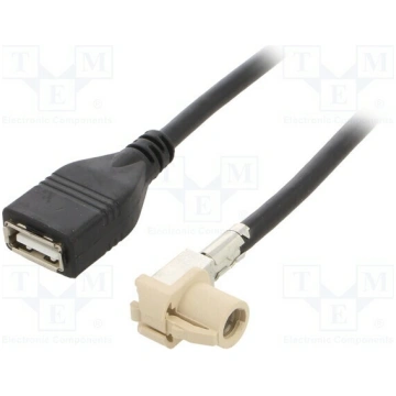 Cable; 1m; Fakra HSD plug angled,USB A socket; ang