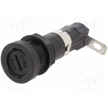 Fuse holder; 5x20mm; 16A; 250V; on panel; Leads: a