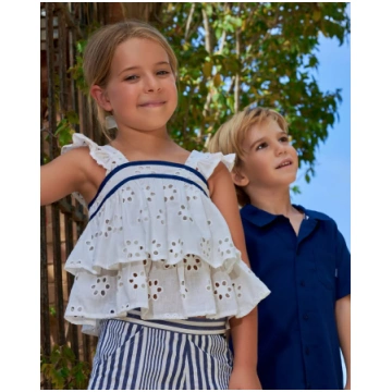 TUTTO PICCOLO Completo 2 Pezzi Top Pizzo Sangallo 