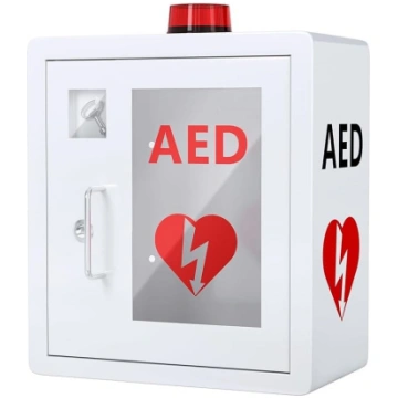 AED sienas skapītis ar fiksatoru un signalizācijas