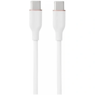 SILIKONA KABELIS USB TYPE-C - TYPE-C, 60W, (BALTS,