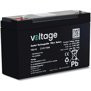 voltage Akumulator AGM Voltage 6V 12Ah VE6-12 VE6-