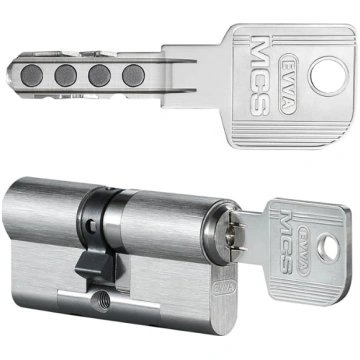 Evva MCS double cylinder-Matt nickel-36x36