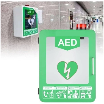 AED defibrilatora sienas glabāšanas skapis, sirds