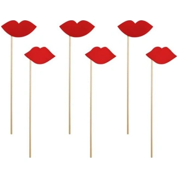 Dekorācija, komplekts Party Deco Lips, sarkana krā
