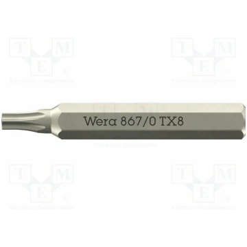 Screwdriver bit; Torx®; TX8; 867/0 Micro; Socket s