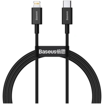Kabelis Baseus BSU2666BLK, Lightning/USB Type-C, 1