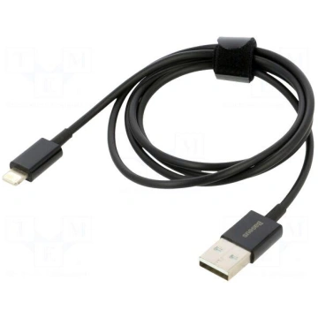 Cable | Apple Lightning plug,USB A plug | 1m | bla