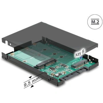 Delock 2.5″ Converter SATA 22 pin > 1 x M.2 key B 