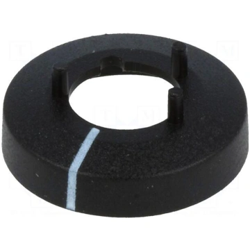 Nut cover with pointer | ABS | black | push-in | Ø