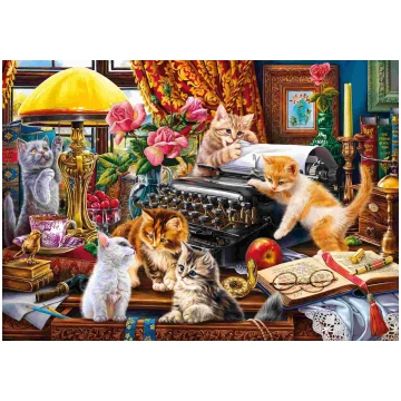Puzzle Kittens in the Writers Office KS Games
