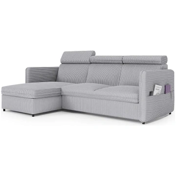 Sofa with Sleep Function 160 x 220 cm - Light Grey