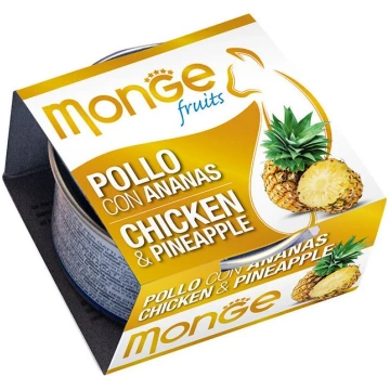Mitrā kaķu barība Monge Fruits, vistas gaļa/ābols/