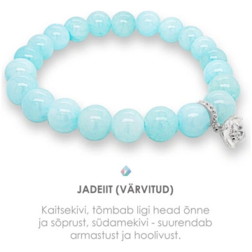 Nefrīta aproce ar zieda rotājumu, pale turquoise u