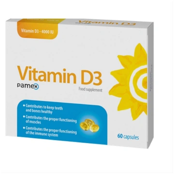 D3 VITAMIN, 4000IU, 60 kapsulas Pamex Pharmaceutic