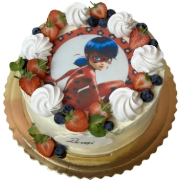 Ladybug kūka ar ēdamo bildi