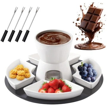 RANJIMA Šokolādes Fondue komplekts, keramikas mini