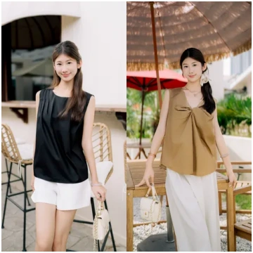 Sherry Minimal 2 Way Top - Black / Brown