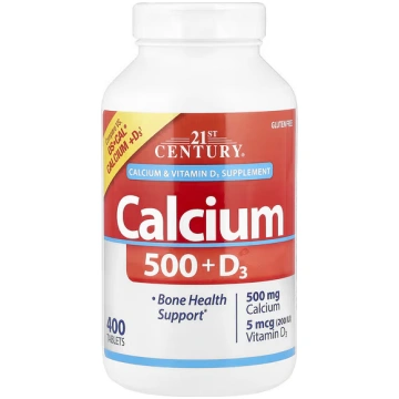 21st Century, Calcium 500 + D3, 400 Tablets