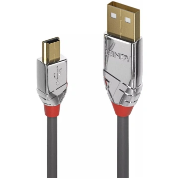 USB kabelis Lindy 0.5m Type A uz Mini-B Cromo Line