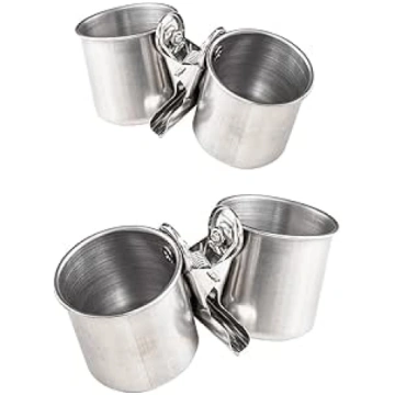 Taicols 2 Pieces Bird Feeding Bowl, Stainless Stee
