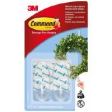 3M COMMAND TRANSPARENT MEDIUM HOOKS 17091CL Seifs 