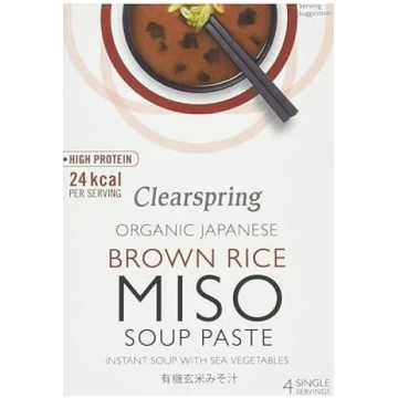Clearspring bioloģiskā brūnā rīsu instant miso zup
